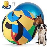 Pet Prime 25' Herding Ball for Dogs,Dog Herding Ball with Pump for Australian Shepherd,Cattle,Border Collie,Large Breed Play and Exercise,Durable Outdoor Herding Toy for Dogs and Horses