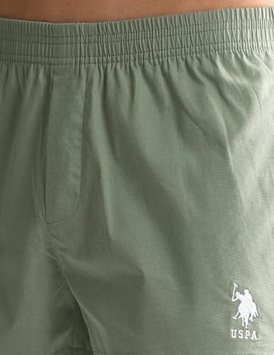 Image of U.S. Polo ASSN. Mens OEX05 Mid Rise Solid Inner Boxers - Pack of 2