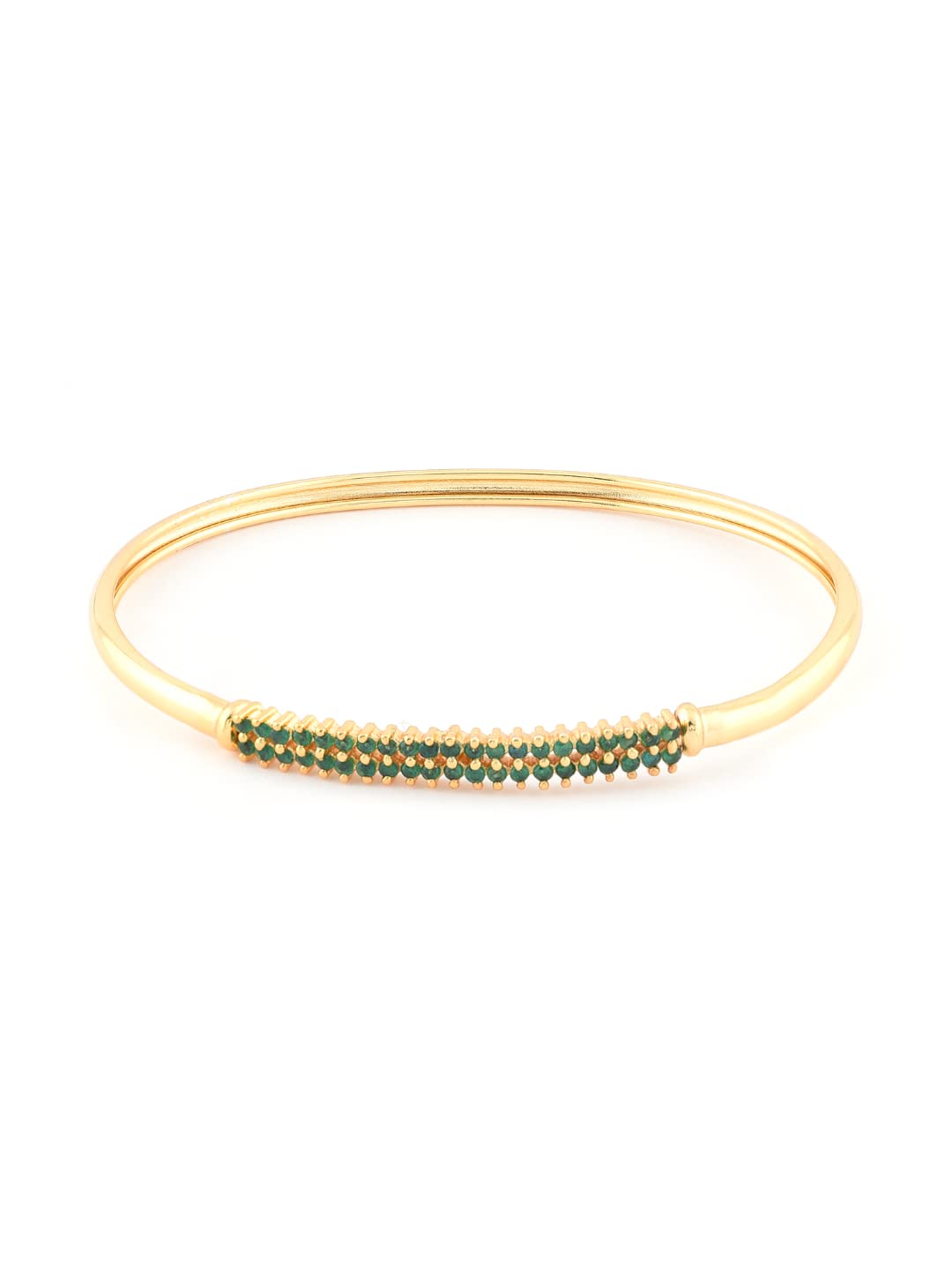ZAVERI PEARLS Shimmering Green Cubic Zirconia Contemporary Style Sleek Kada For Women-ZPFK9480 (B084L8SX95) Amazon Price History, Amazon Price Tracker