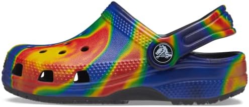 Crocs Classic Tie Dye Clogs (Little Kid/Big Kid), Navy/Black, 3 Little Kid