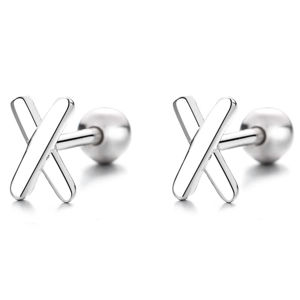 Amazon.com: 18G X Shaped Cartilage Stud Earrings for Women
