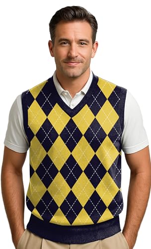 Maylian Men's Argyle Wool Sweater Vest