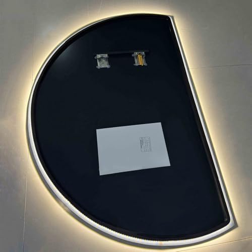 Dimmable LED Backlit Bathroom Mirror with Smart Defogging, Explosion-Proof Glass, Perfect for Hotel or Home Use, Available in 35", 39", 43", 47", 51" Sizes (51" Left Semicircle)