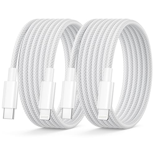 Image of USB C to Lightning Cable 6FT 2Pack[Apple MFi Certified], iPhone Charger Cable Fast Charge Braided iPad Charger cable iphone charger Lead iphone Wire for iPhone 14 Pro Max /13 /12Mini /11 /XS /XR /X /8Plus /SE