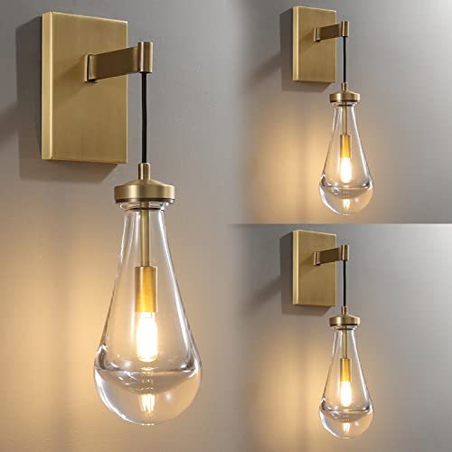 Ringrain Brass Wall Sconces,Modern Raindrop Bedroom Bedside Wall Light #TOP3