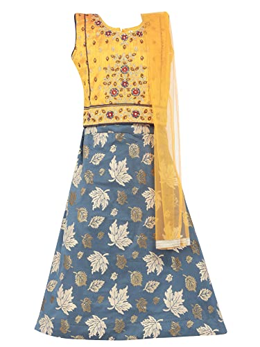 Image of Readymade Indian Ethnic Kids Skirt Top with Embroidery & Zip Closer