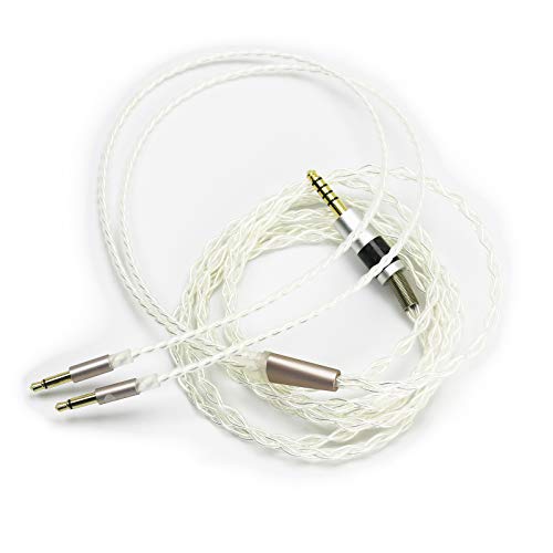 Ablet Cable HiFi chapado en plata de 4,4 mm, compatible con auriculares Denon AH-D600, AH-D7200, AH-D7100, Meze 99 Classics/Focal Elear y compatible con Sony WM1A, NW-WM1Z, PHA-2A