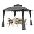 Canopy Gazebo 10 x 13 FT Double Vent Gazebo Tent UV Protection Outdoor Gazebo Canopy with Double Roof 4 Sidewalls Curtains Zippers for Patio Garden Backyard, Grey