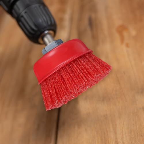 Image of HARFINGTON 2pcs 4 inch Nylon Filament Wire Wheel Cup Brush for Angel Grinders with 5 /8 inch Round Metal Hole, Abrasive Wire Brushes Set for Rust /Corrosion /Paint Removal and Scrub Surfaces