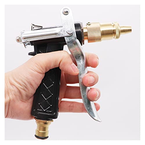 Qxdzswb Metalen slang mondstuk hogedruk tuin tuin slang met nozzle auto wassen water gun spuit verstelbare koperen slang… - Image 3