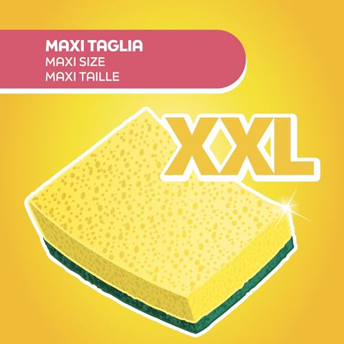 Image of Splendelli XXL Scouring Pads, Kitchen Sponge, Removes Stubborn and Greasy Dirt from Pots, Plates, Cutlery and Non-Sensitive Surfaces, Pack of 45