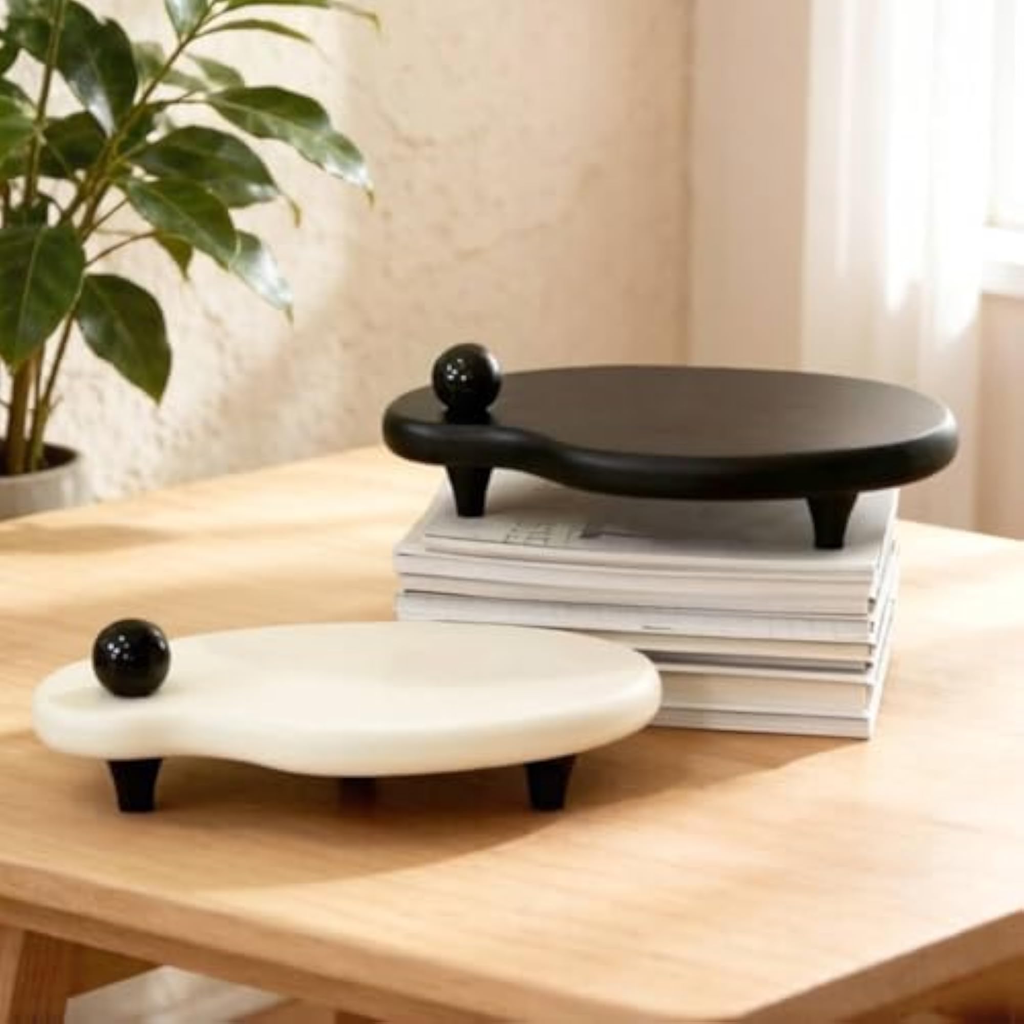 Glossy Finish Decorative Geometric Tray