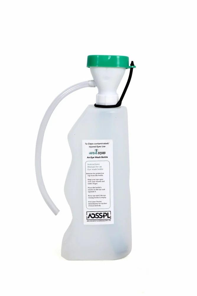 TECHNOSPILL Wall Mounted PVC Eye wash Bottle | Squeeze Eye Wash Bottle Watering Can (Clear) – 500ml (Pack Of 02 Set) 1