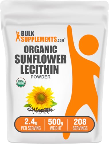 Organic Sunflower Lecithin Powder - Vegan & Gluten Free, 2400mg per serving, 500g
