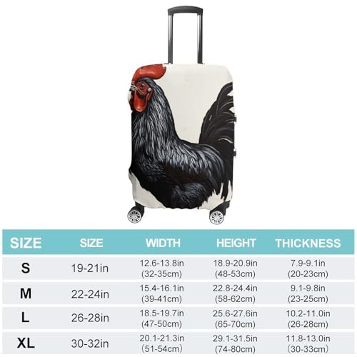 Travel Luggage Cover Elastic Suitcase Protector Anti-Scratch Washable Black Rooster Luggage Sleeve Tsa Approved Carry on Covers Baggage Cover Fits 18-32 Inch Luggages2