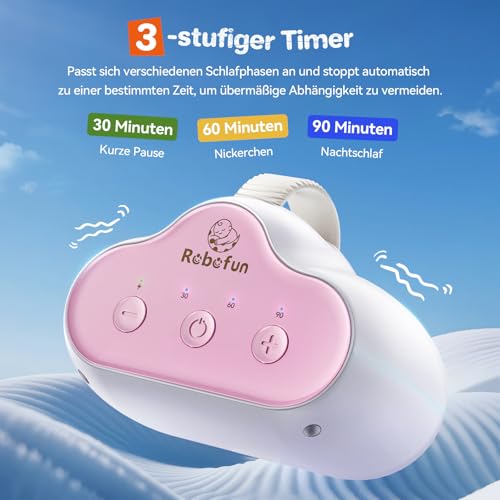 Robofun Kinderwagenschaukler, Einschlafhilfe Baby Wiederaufladbar- Rosa – Ansicht 4