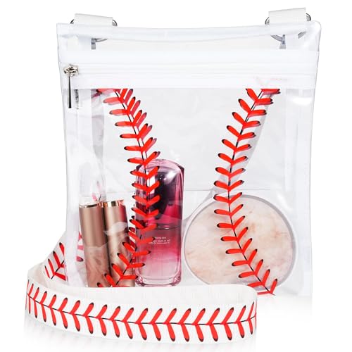 Sanwuta Clear Stadium Approved Crossbody Purse Bag with Adjustable Shoulder Strap Transparent Purse Handbags for Sporting