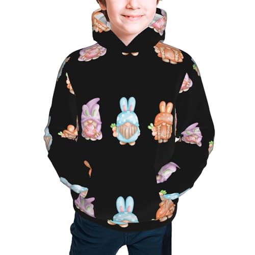 Happy Easter Gnomes Kids Pullover Hoodies Boys Sweatshirts Girls Athletic Clothes with Pocket2