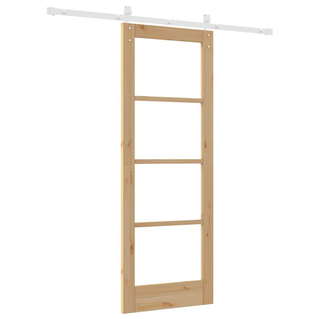 Drzwi przesuwne ORKDAL 73,5 x 198,5 cm z litego drewna sosnowego i szkła