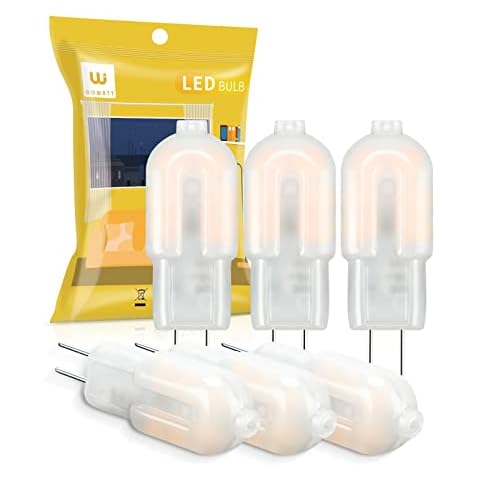 G4 LED Bulbs Warm White 3000K, Wowatt 2W Equivalent to 20W Halogen Bulbs, AC/DC 12V, 160LM, No Flicker Non-Dimmable, 360° Beam Angle, 6 PCS Cover