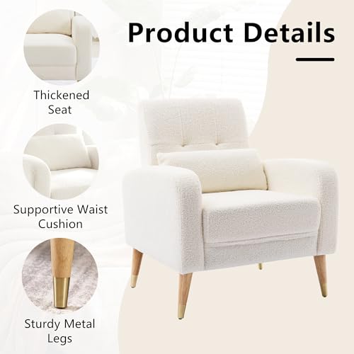 Dolonm W542-SOLDF-107111 Mid-Century Modern Accent Chair, Upholstered Armchair Living Room Chair thumb #3