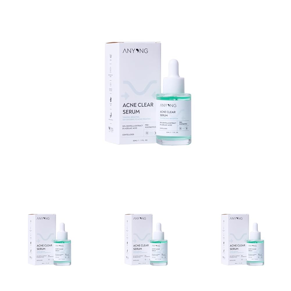 Anyong Sivilce Karşıtı, Yatıştırıcı Azelaik Asit%5 Serum 30 ml (Centella Özü & Prebiyotik) (4 paketi)