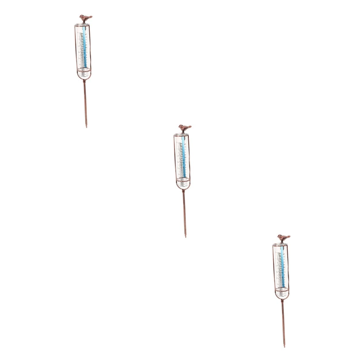 ULTECHNOVO 3pezzi Misuratore Di Pioggia Da Giardino Tubo Di Ricambio Graduato Per Pluviometro Resistente e Stabile Design Per Misurazioni Precise All Aperto Con Guarnizione Rossa