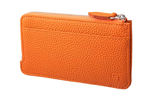 【GRAMAS】財布 シュランケンカーフレザー Flat zip Wallet 本革 L字ファスナー キーチェーン