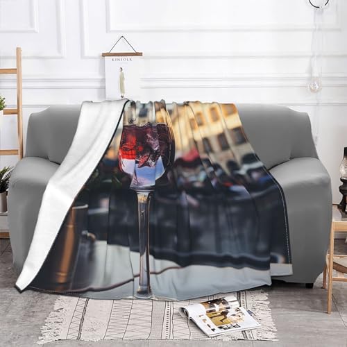 Jeté de canapé verre à vin couverture polaire flanelle pour soirées cocooning au chaud
