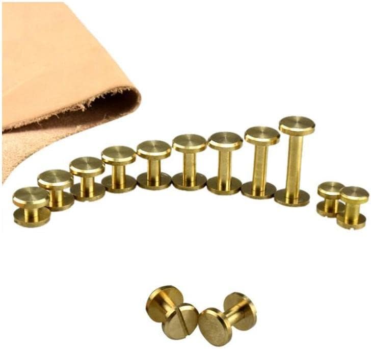 Rivets,Chicago Screws, 20pcs Rivets Leather Accessories Screw Nail Belt Buckles Album Binding Books Spikes(5mm Length)