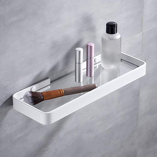 Étagère de rangement en verre clair avec support blanc pour fixer sans encombre