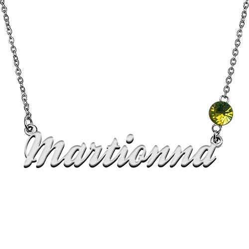 GR859C Personalized Charm Name Necklace with Birthstone for Best Friends Martionna