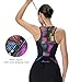 Santic Women's Triathlon Suit Tri-Suit with Padded One-Piece Sleeveless Swimsuit Quick-Dry Back Zipper （Black-Purple,M）