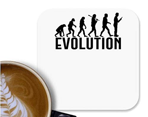 UDNAG MDF Tea Coffee Coaster 'Evolution | Evolution' for Office Home [90 x 90mm]