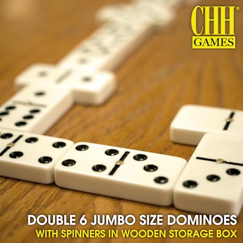 Double 6 Domino Set con Fichas Grandes y Caja de Madera miniatura 2