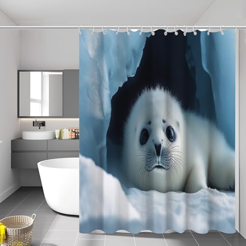 Rideau de Douche Grotte de Glace pour une Salle de Bains Polaire