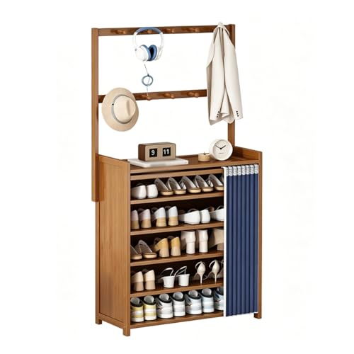 ZLLPIGLS Range Chaussures Minimaliste, Meuble Entree avec Porte-Manteau Intégré, Meuble a Chaussure Multifonctionnel, pour Entrées, Couloirs et...