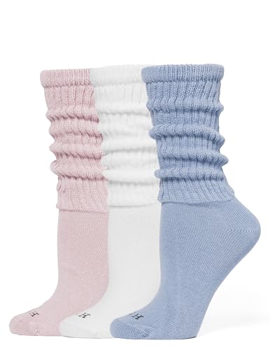 Image of HUE Women's Slouch Socks Crew Boot Chunky Ribbed Cotton Scrunch