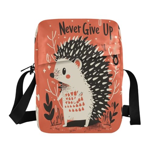 Hedgehog Red Cute men's messenger bag Small Crossbody Bags Casual Womens Purse Adjustable Strap for Shopping School