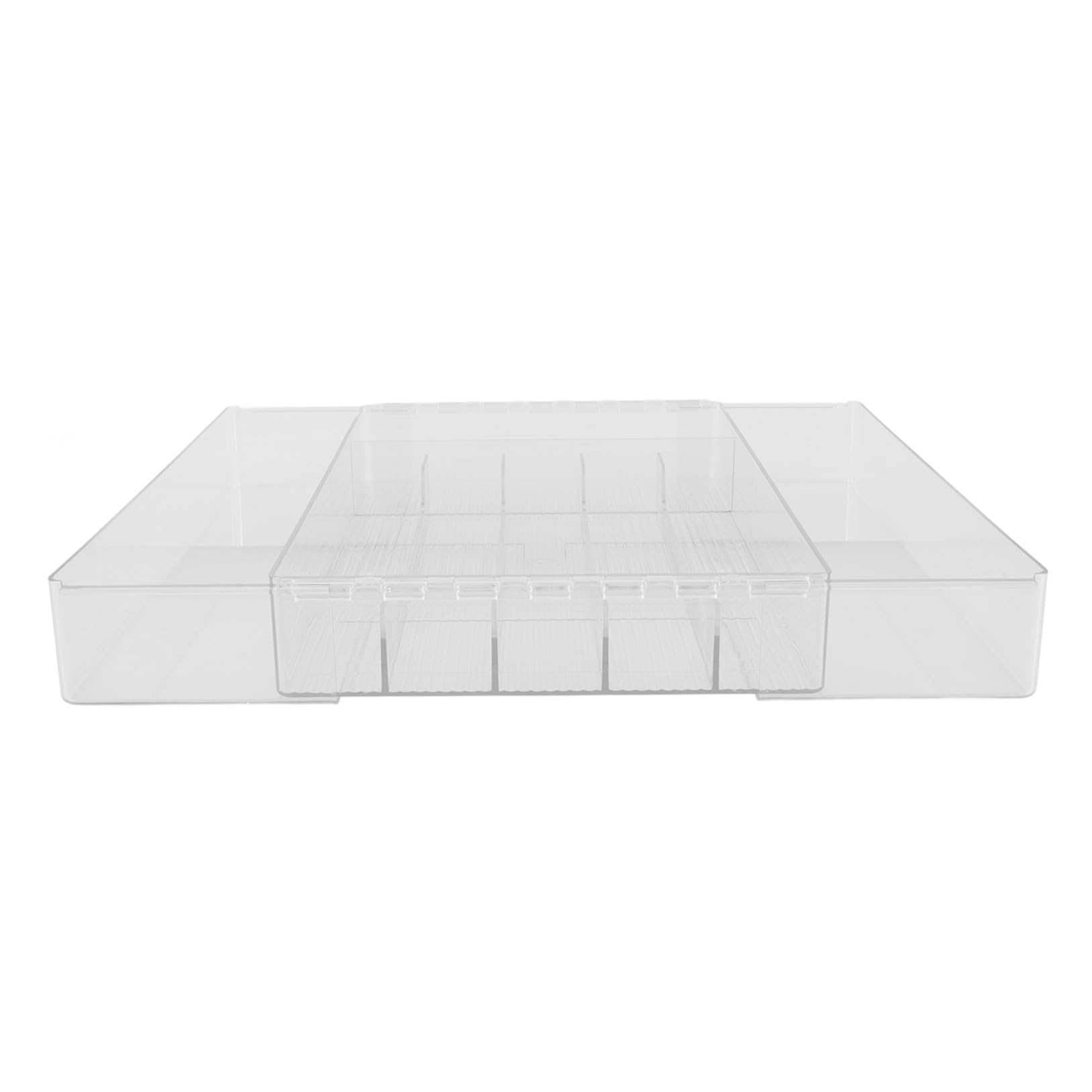 POPETPOP Erweiterbarer Besteckschubladenorganizer mit Fächern aus Acryl