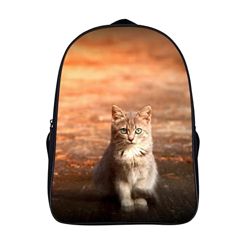 Sac d'école unisexe chat pour adolescent et enfant | Sac à dos noir 3D
