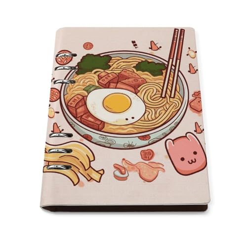 Carnet de notes A5 en cuir PU premium, grand cahier à anneaux 90 feuilles