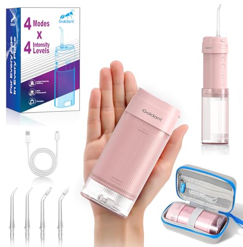 GOLDANT Travel Mini Water Flosser Rechargeable Pink
