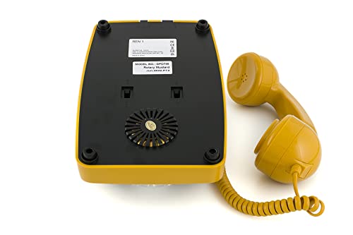 GPO 746ROTARYMUS Retro Telefon mit Wählscheibe im 70er Jahre Design Gelb- Senf Farbe