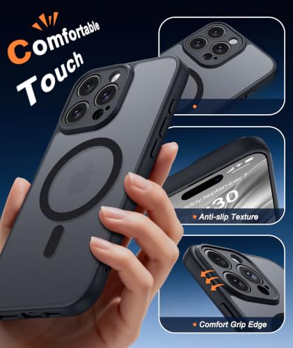 Image of FNTCASE for iPhone 16 Pro-Max Case: Translucent Black Fit for MagSafe