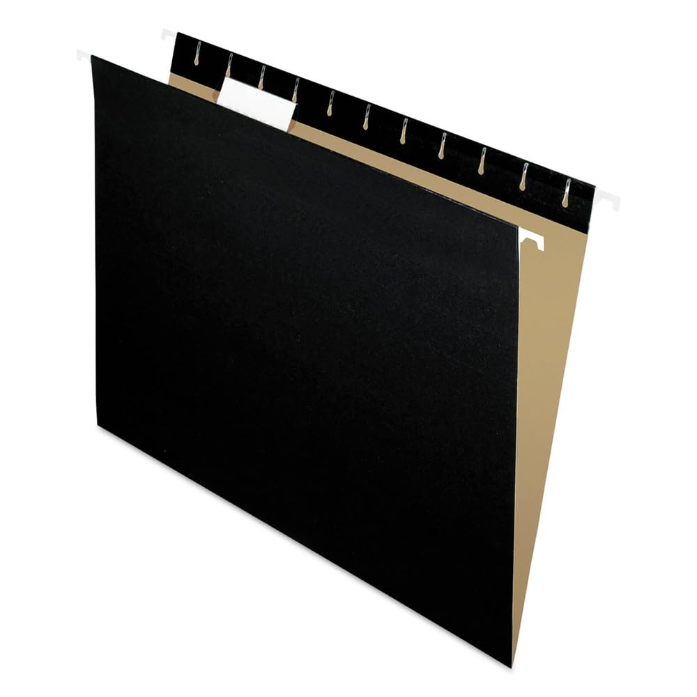 Para colgar carpetas de archivo, 1/5 Tab, carta, negro, 25/caja, se vende como 25 cada