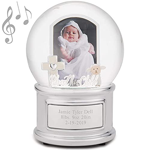 THINGS REMEMBERED Musical Bless This Child Photo Snow Globe (Free Customization)