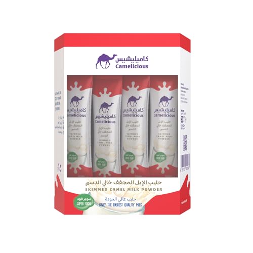 Camelicious Skimmed Camel Milk Powder 5gm x 12 sachets |100% Pure - No Hormones & Antibiotic-Free |Easily Digestible |Naturally Energizing | Immunity Booster |Rich in Protein, Calcium, Vitamins B & C