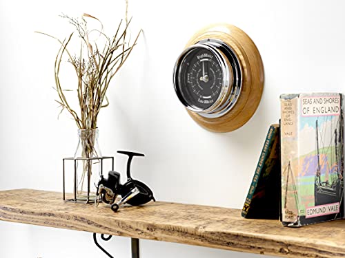Tabic Prestige Chrome Tide Clock & English Oak Mount #TOP1