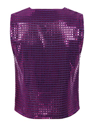 Mens Hipster V-Neck Full Sequins Paillette Waistcoat Stylish V-neck Shiny Dress Party Vests2